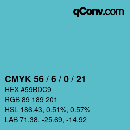 Farbcode: CMYK 56 / 6 / 0 / 21 | qconv.com