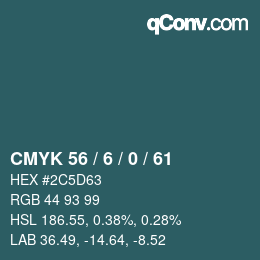 Farbcode: CMYK 56 / 6 / 0 / 61 | qconv.com