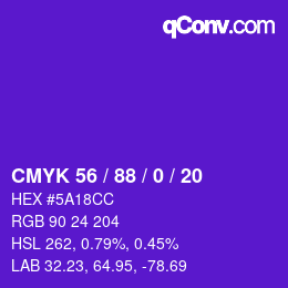 Color code: CMYK 56 / 88 / 0 / 20 | qconv.com