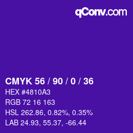 カラーコード: CMYK 56 / 90 / 0 / 36 | qconv.com