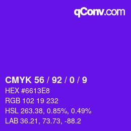 カラーコード: CMYK 56 / 92 / 0 / 9 | qconv.com