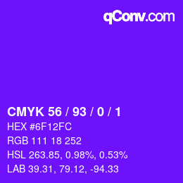 Color code: CMYK 56 / 93 / 0 / 1 | qconv.com