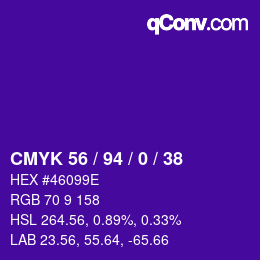 Color code: CMYK 56 / 94 / 0 / 38 | qconv.com