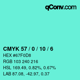Color code: CMYK 57 / 0 / 10 / 6 | qconv.com