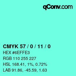 Color code: CMYK 57 / 0 / 11 / 0 | qconv.com