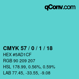 Color code: CMYK 57 / 0 / 1 / 18 | qconv.com