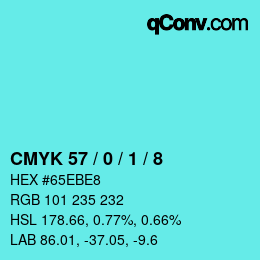 Color code: CMYK 57 / 0 / 1 / 8 | qconv.com