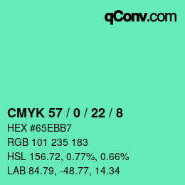 Color code: CMYK 57 / 0 / 22 / 8 | qconv.com