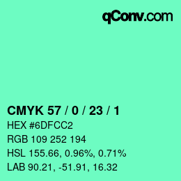 Color code: CMYK 57 / 0 / 23 / 1 | qconv.com