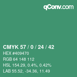 颜色代码: CMYK 57 / 0 / 24 / 42 | qconv.com