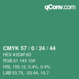 Color code: CMYK 57 / 0 / 24 / 44 | qconv.com