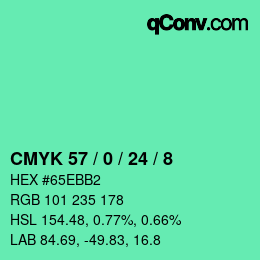 Color code: CMYK 57 / 0 / 24 / 8 | qconv.com