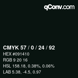 Color code: CMYK 57 / 0 / 24 / 92 | qconv.com