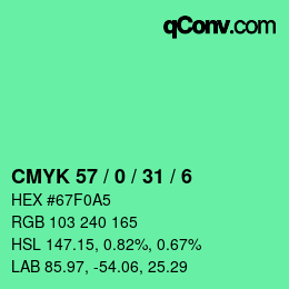 Código de color: CMYK 57 / 0 / 31 / 6 | qconv.com