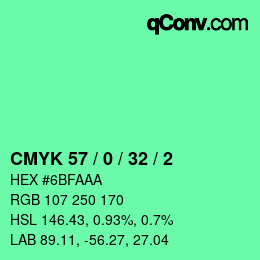 Color code: CMYK 57 / 0 / 32 / 2 | qconv.com