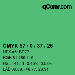 Color code: CMYK 57 / 0 / 37 / 26 | qconv.com