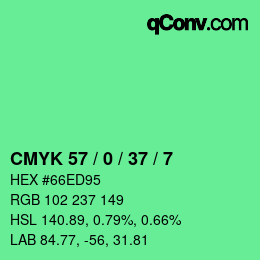 Color code: CMYK 57 / 0 / 37 / 7 | qconv.com