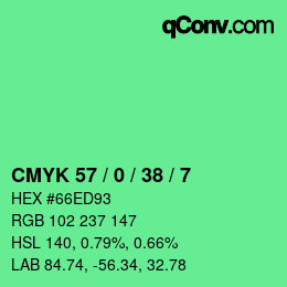 Color code: CMYK 57 / 0 / 38 / 7 | qconv.com