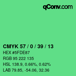 Color code: CMYK 57 / 0 / 39 / 13 | qconv.com