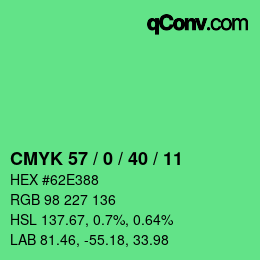 颜色代码: CMYK 57 / 0 / 40 / 11 | qconv.com
