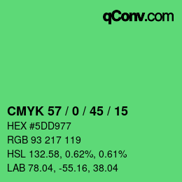 Color code: CMYK 57 / 0 / 45 / 15 | qconv.com
