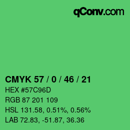 Color code: CMYK 57 / 0 / 46 / 21 | qconv.com