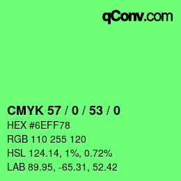 Código de color: CMYK 57 / 0 / 53 / 0 | qconv.com