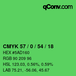 颜色代码: CMYK 57 / 0 / 54 / 18 | qconv.com