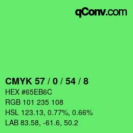 Color code: CMYK 57 / 0 / 54 / 8 | qconv.com