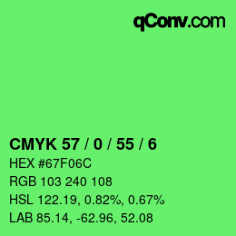 Código de color: CMYK 57 / 0 / 55 / 6 | qconv.com