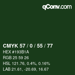 颜色代码: CMYK 57 / 0 / 55 / 77 | qconv.com