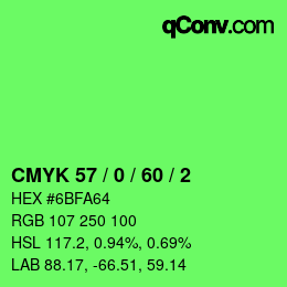 Color code: CMYK 57 / 0 / 60 / 2 | qconv.com