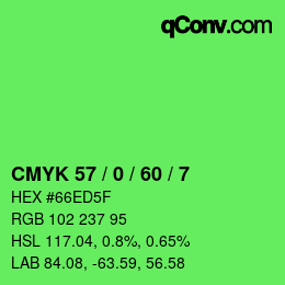 Color code: CMYK 57 / 0 / 60 / 7 | qconv.com