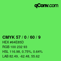 カラーコード: CMYK 57 / 0 / 60 / 9 | qconv.com