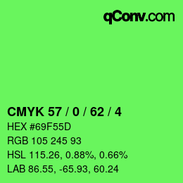 Color code: CMYK 57 / 0 / 62 / 4 | qconv.com