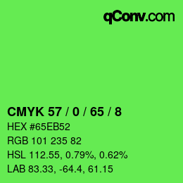 カラーコード: CMYK 57 / 0 / 65 / 8 | qconv.com