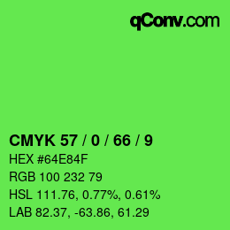 Color code: CMYK 57 / 0 / 66 / 9 | qconv.com