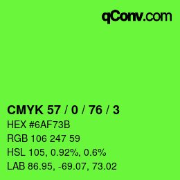 Color code: CMYK 57 / 0 / 76 / 3 | qconv.com