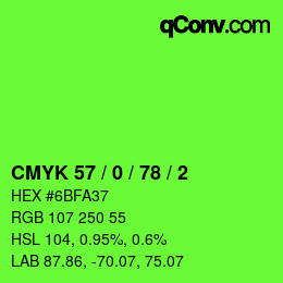 Color code: CMYK 57 / 0 / 78 / 2 | qconv.com