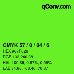 Color code: CMYK 57 / 0 / 84 / 6 | qconv.com