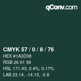 Color code: CMYK 57 / 0 / 8 / 76 | qconv.com