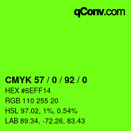 颜色代码: CMYK 57 / 0 / 92 / 0 | qconv.com
