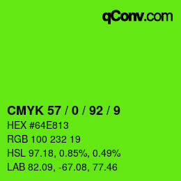 颜色代码: CMYK 57 / 0 / 92 / 9 | qconv.com