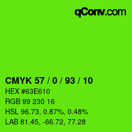 Farbcode: CMYK 57 / 0 / 93 / 10 | qconv.com