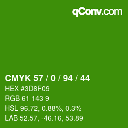 Color code: CMYK 57 / 0 / 94 / 44 | qconv.com