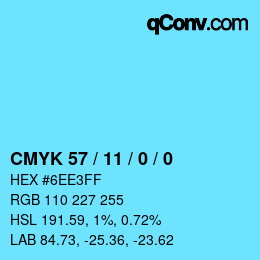 Color code: CMYK 57 / 11 / 0 / 0 | qconv.com