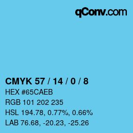 Color code: CMYK 57 / 14 / 0 / 8 | qconv.com