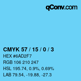 Color code: CMYK 57 / 15 / 0 / 3 | qconv.com