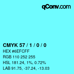 颜色代码: CMYK 57 / 1 / 0 / 0 | qconv.com