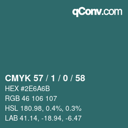 Color code: CMYK 57 / 1 / 0 / 58 | qconv.com
